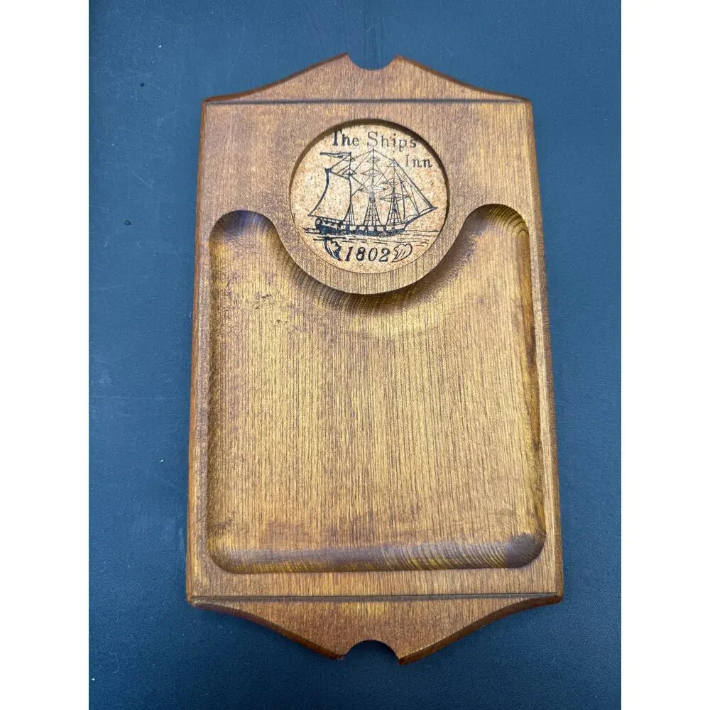 Set of 4 Cork and Wood Bar Snack Coasters 